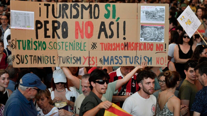 Manifestación contra la masificación turística en Palma de Mallorca