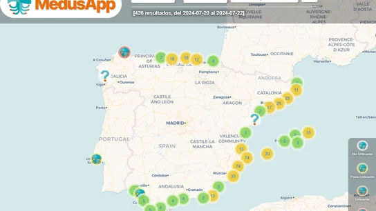 Imagen del mapa de MedusApp. Imagen del mapa de MedusApp.