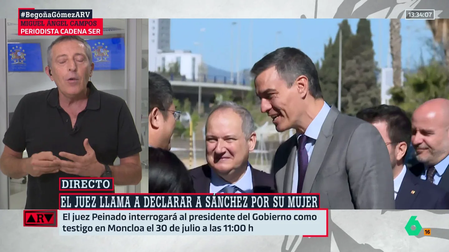 ARV- Miguel Ángel Campos señala que Pedro Sánchez "no está obligado" a declarar como testigo ARV- Miguel Ángel Campos señala que Pedro Sánchez "no está obligado" a declarar como testigo
