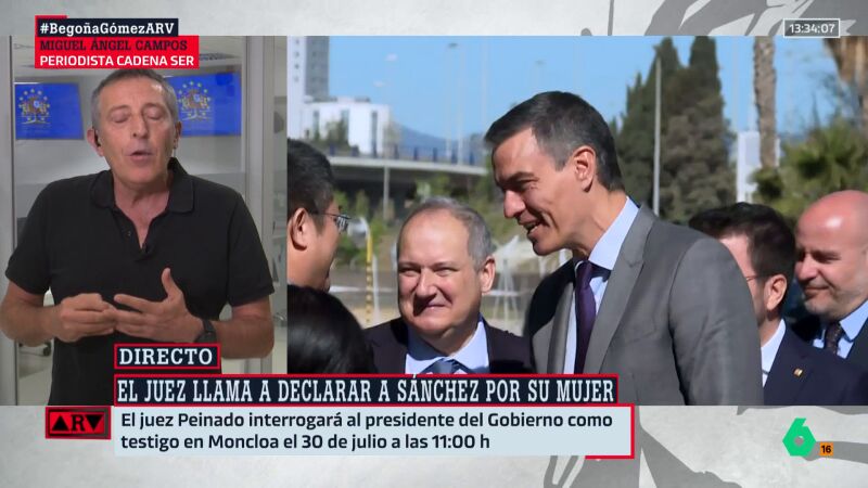 ARV- Miguel Ángel Campos señala que Pedro Sánchez "no está obligado" a declarar como testigo