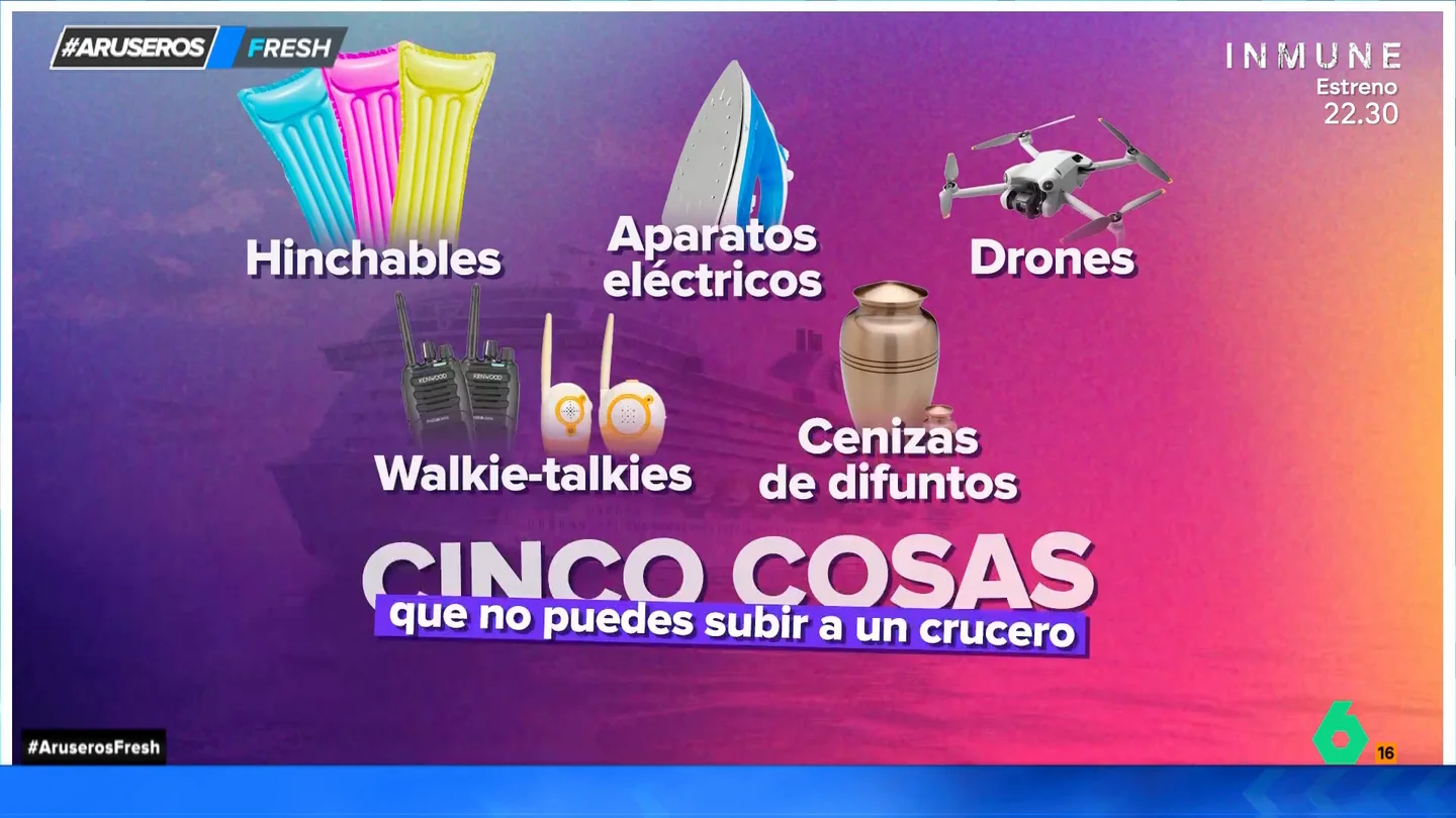 Hinchables, drones o walkie-talkies: estos son los cinco objetos que no se pueden subir a bordo de un crucero Hinchables, drones o walkie-talkies: estos son los cinco objetos que no se pueden subir a bordo de un crucero