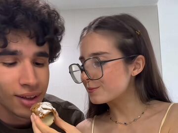 Roro con su novio Pablo.