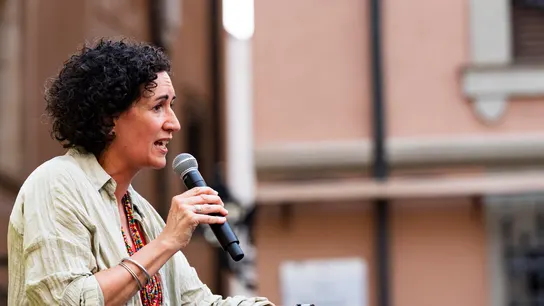 La secretaria general de ERC, Marta Rovira, pronuncia un discurso durante un acto de la plataforma Free Rovira La secretaria general de ERC, Marta Rovira, pronuncia un discurso durante un acto de la plataforma Free Rovira
