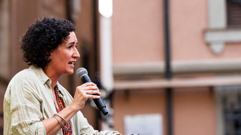 La secretaria general de ERC, Marta Rovira, pronuncia un discurso durante un acto de la plataforma Free Rovira