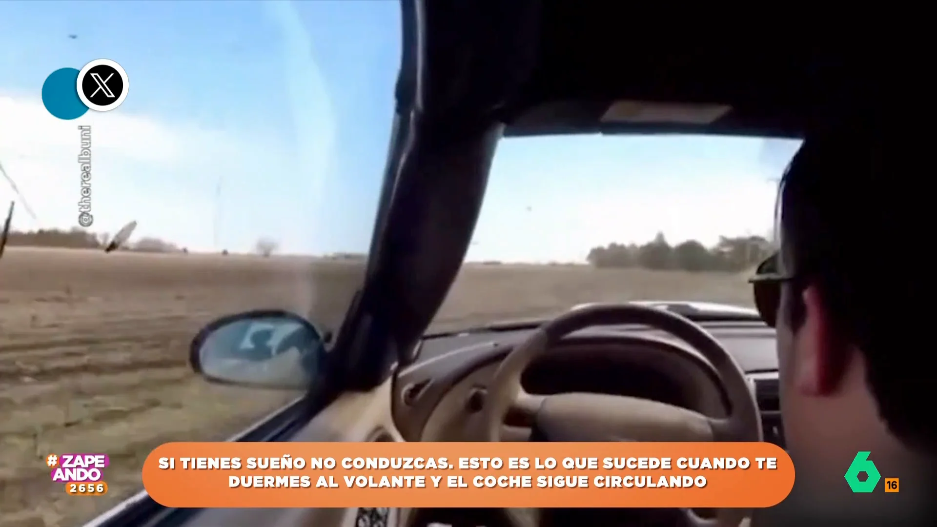 Se duerme en el coche y no tiene un accidente de milagro