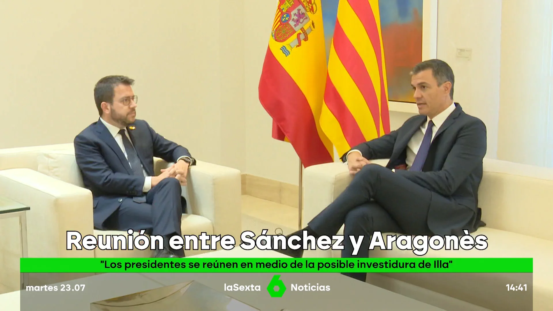 Sánchez se reunirá con Aragonès en un momento clave para las negociaciones de la investidura de Illa