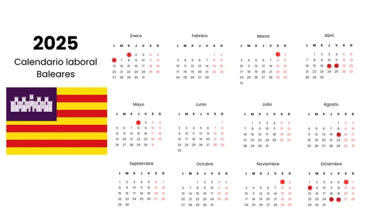 Calendario laboral de Baleares 2025. Calendario laboral de Baleares 2025.