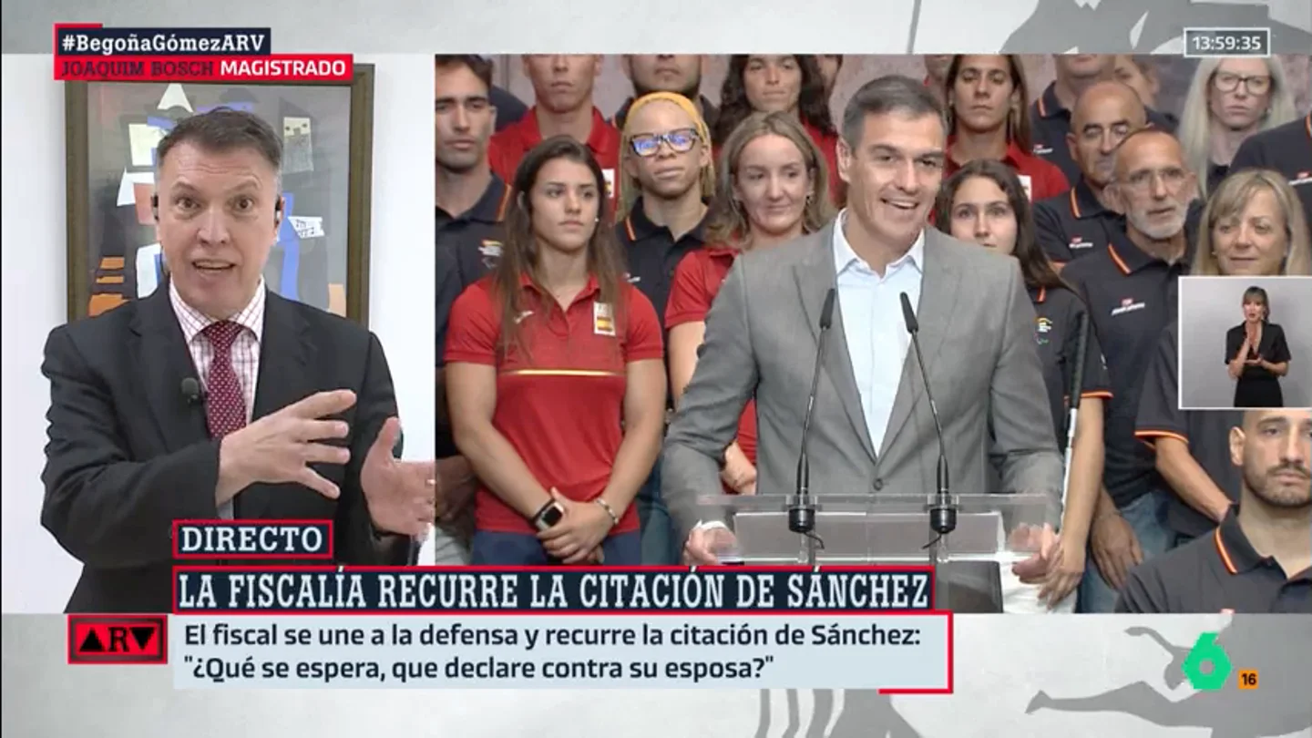 ARV- Joaquim Bosch analiza la actuación del juez Peinado tras citar a Sánchez: "Hay errores materiales muy claros" ARV- Joaquim Bosch analiza la actuación del juez Peinado tras citar a Sánchez: "Hay errores materiales muy claros"