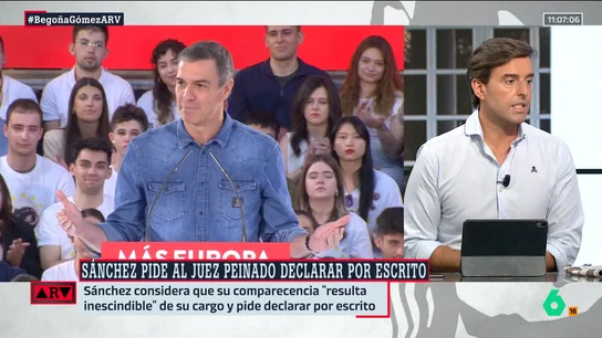 ARV-Montesinos señala que el Gobierno no necesita "sobreactuar" con el caso Begoña Gómez: "El juez se delata a sí mismo" ARV-Montesinos señala que el Gobierno no necesita "sobreactuar" con el caso Begoña Gómez: "El juez se delata a sí mismo"