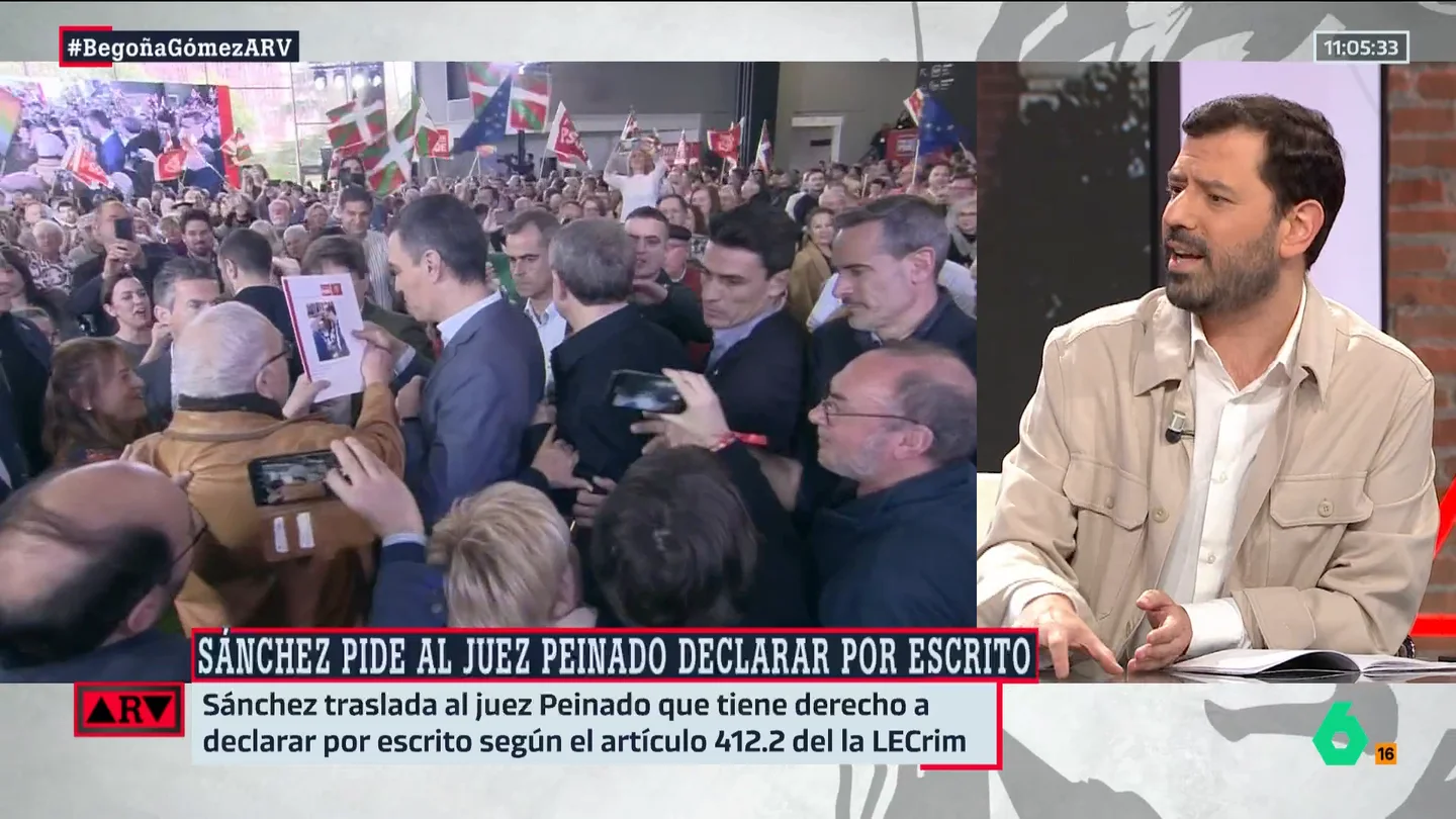 ARV-Valdivia reacciona al escrito de Pedro Sánchez: "Viene a exponer la contradicción del juez Peinado" ARV-Valdivia reacciona al escrito de Pedro Sánchez: "Viene a exponer la contradicción del juez Peinado"