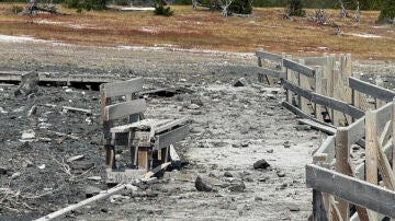 Zona de Yellowstone donde se produjo este martes un explosión hidrotérmica.