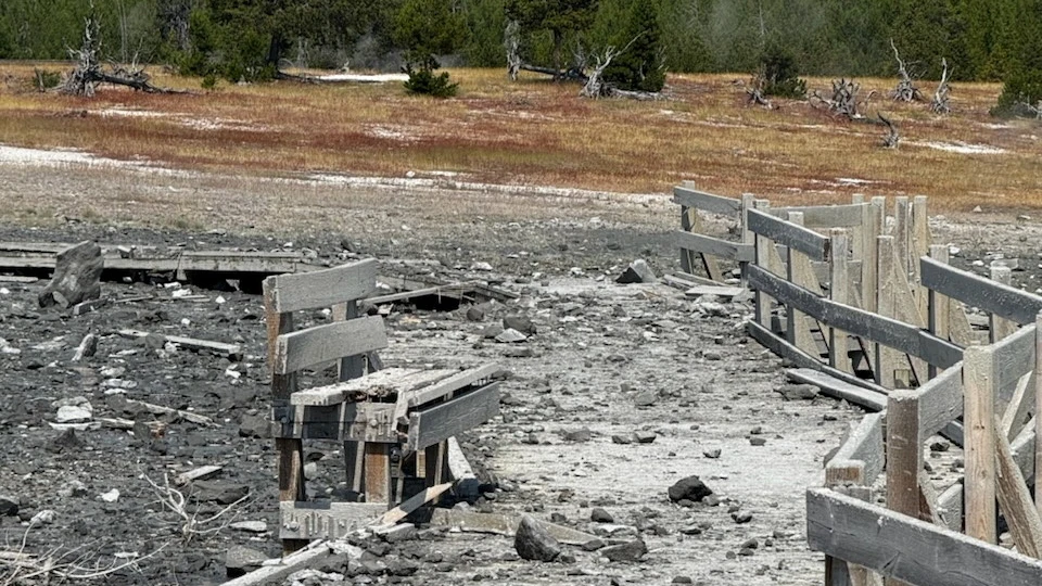 Zona de Yellowstone donde se produjo este martes un explosión hidrotérmica.