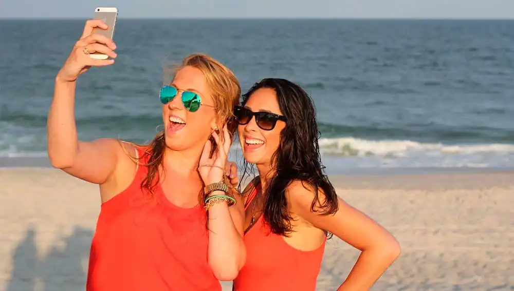 Selfie en la playa. Selfie en la playa.