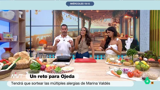 Las alergias de Marina Valdés, el nuevo reto de Pablo Ojeda Marina Valdés y María Lamela debutan ene este vídeo como 'comensales' en la sección de nutrición de Pablo Ojeda, que trae ensaladas de legumbres para el verano, pero que se enfrenta a un pequeño hándicap por parte de la presentadora: sus alergias.