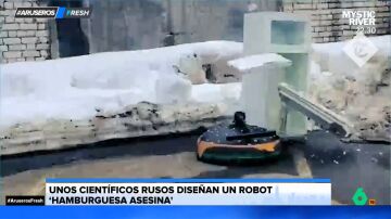 El impresionante vídeo de un robot de lucha con forma de hamburguesa que destroza un frigorífico en segundos