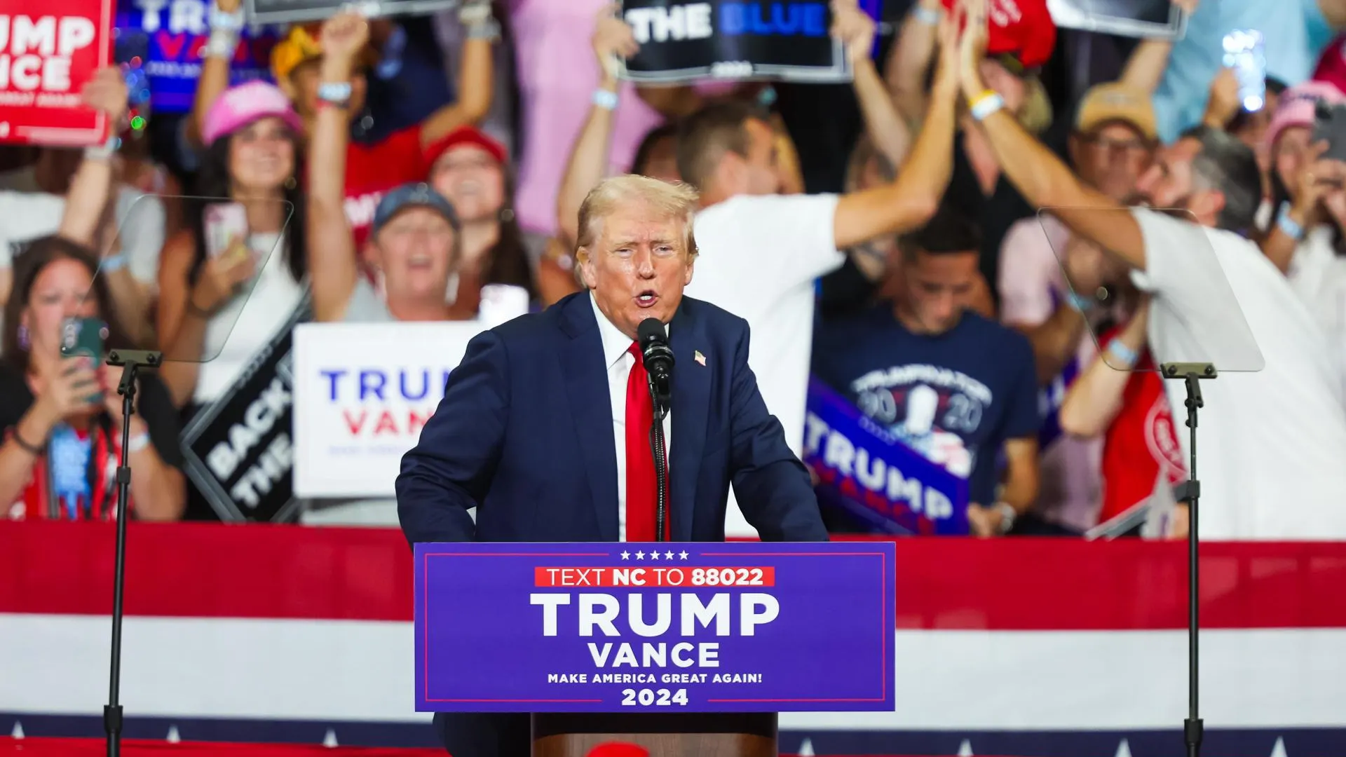 El expresidente de Estados Unidos Donald Trump durante un mitin en Charlotte, Carolina del Norte