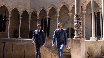 Pere Aragonès y Pedro Sánchez en el Palau de la Generalitat 