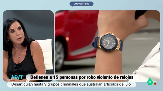 Bea de Vicente pide endurecer las penas contra el robo de relojes Más Vale Tarde analiza en este vídeo cómo es el modus operandi de los grupos de ladrones de relojes de lujo tras la detención de 15 personas relacionadas con estas bandas especializadas en robos violentos donde hacen uso de la fuerza.