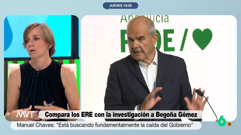 Tania Sánchez, a Manuel Chaves tras comparar el caso de los ERE con el de Begoña Gómez