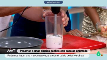 MVT Pablo Ojeda desmonta el mito de que no se come el caldo de las legumbres y hace una mayonesa con él