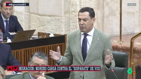 Moreno recrimina a Vox su discurso xenófobo que vincula migración y delincuencia: "Es un disparate" Moreno recrimina a Vox su discurso xenófobo que vincula migración y delincuencia: "Es un disparate"