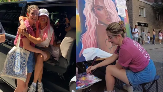 Karol G hace realidad el sueño de la joven artista que pintó su retrato delante del Bernabéu Karol G hace realidad el sueño de la joven artista que pintó su retrato delante del Bernabéu