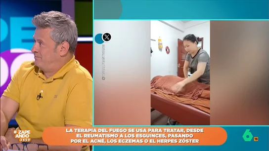 Miki Nadal alucina con una técnica milenaria china: "Como se le escape un pedo quema el techo" Esta técnica es utilizada para tratar trastornos y enfermedades como el acné, el reuma o los problemas de piel. El fuego es el elemento imprescindible para llevarla a cabo.