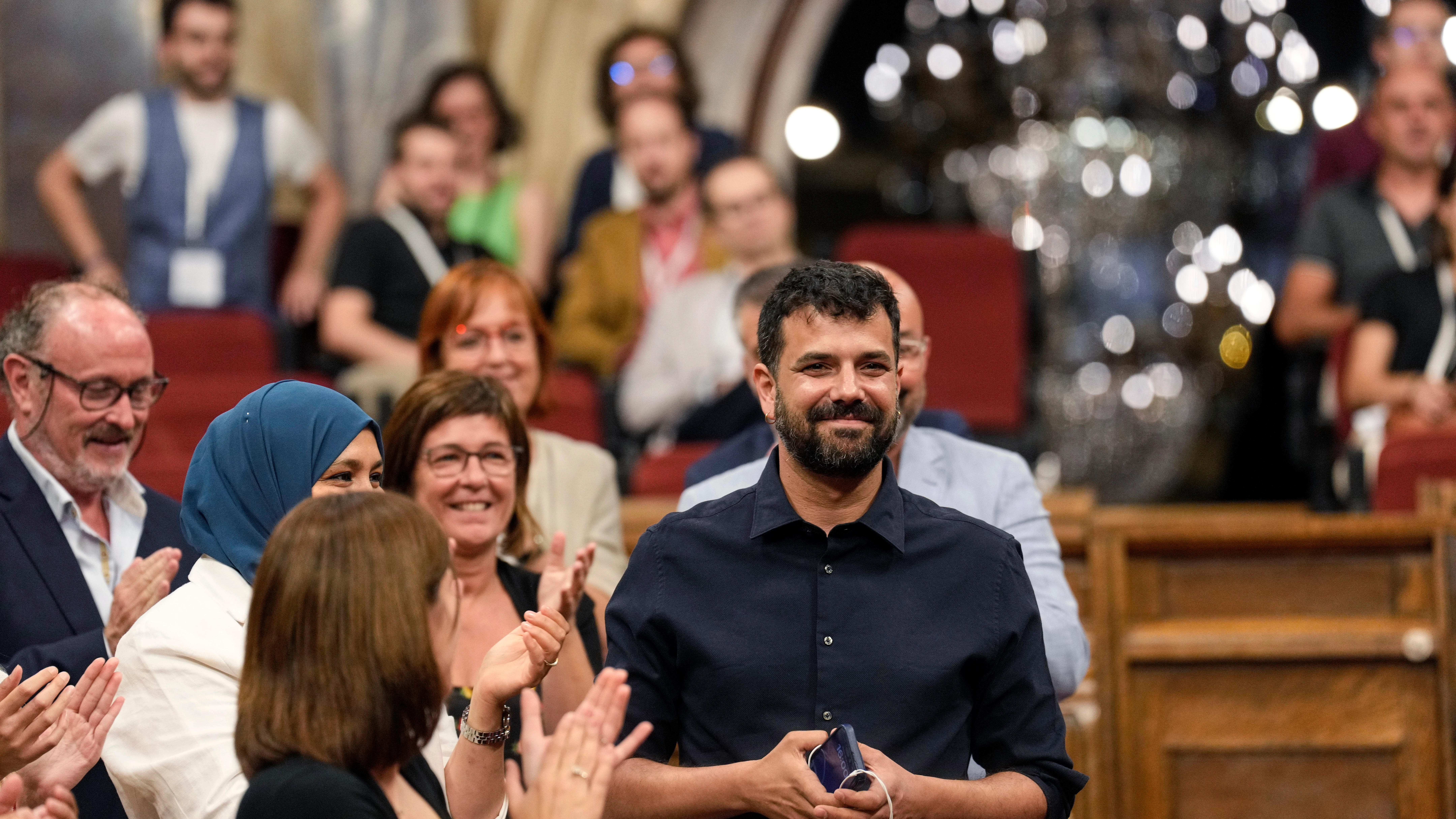 El diputado Ruben Wagensberg, este jueves en el Parlament después de regresar a España tras el archivo del caso Tsunami