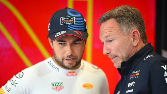 Checo Pérez y Christian Horner Checo Pérez y Christian Horner