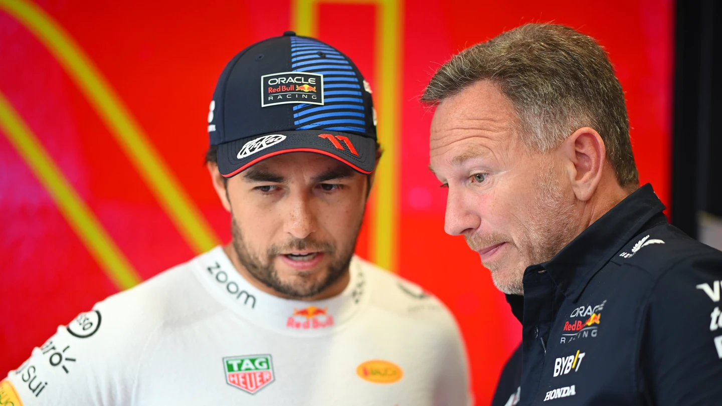 Checo Pérez y Christian Horner Checo Pérez y Christian Horner