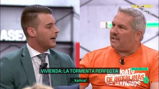 Tenso debate entre Ramón Bultó (sindicato de Inquilinos) y un agente inmobiliario Tenso debate entre Ramón Bultó (sindicato de Inquilinos) y un agente inmobiliario