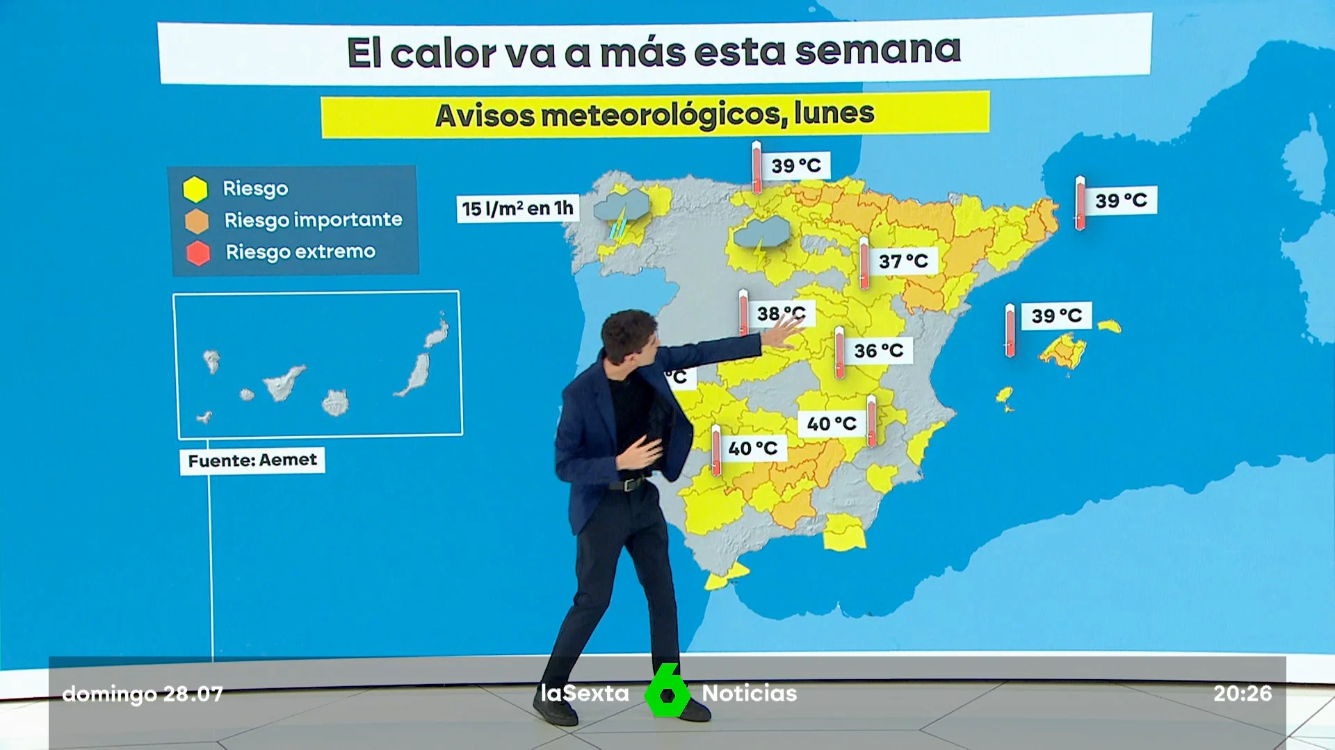 Más calor a partir del lunes