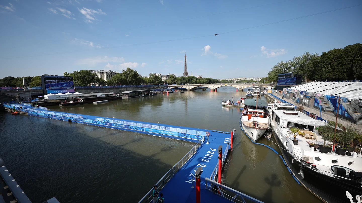 Vista del río Sena en París durante los Juegos Olímpicos. Vista del río Sena en París durante los Juegos Olímpicos.