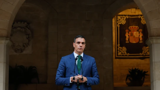 Pedro Sánchez comparece ante los medios tras su encuentro con Felipe VI Pedro Sánchez comparece ante los medios tras su encuentro con Felipe VI