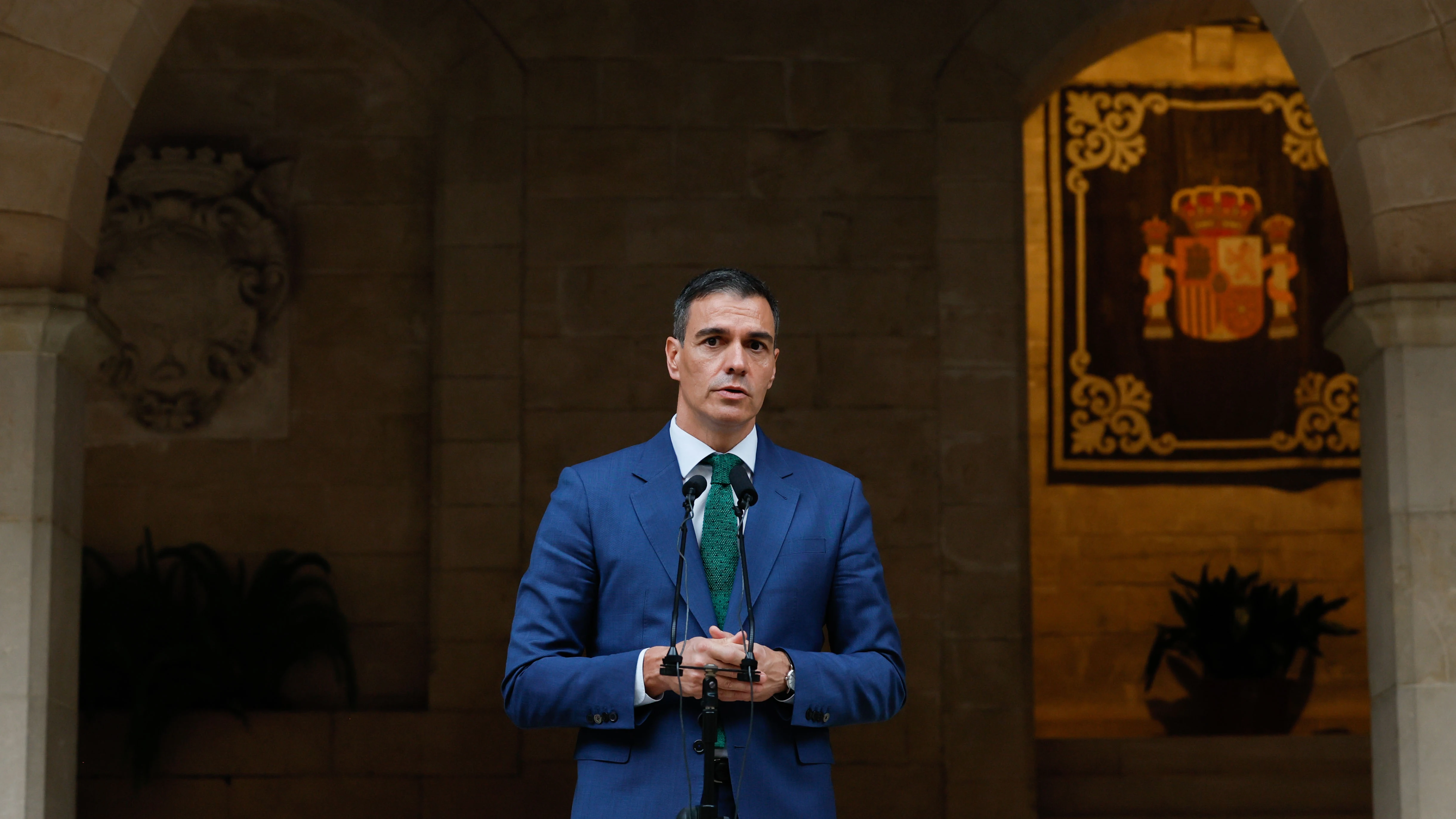 Pedro Sánchez comparece ante los medios tras su encuentro con Felipe VI