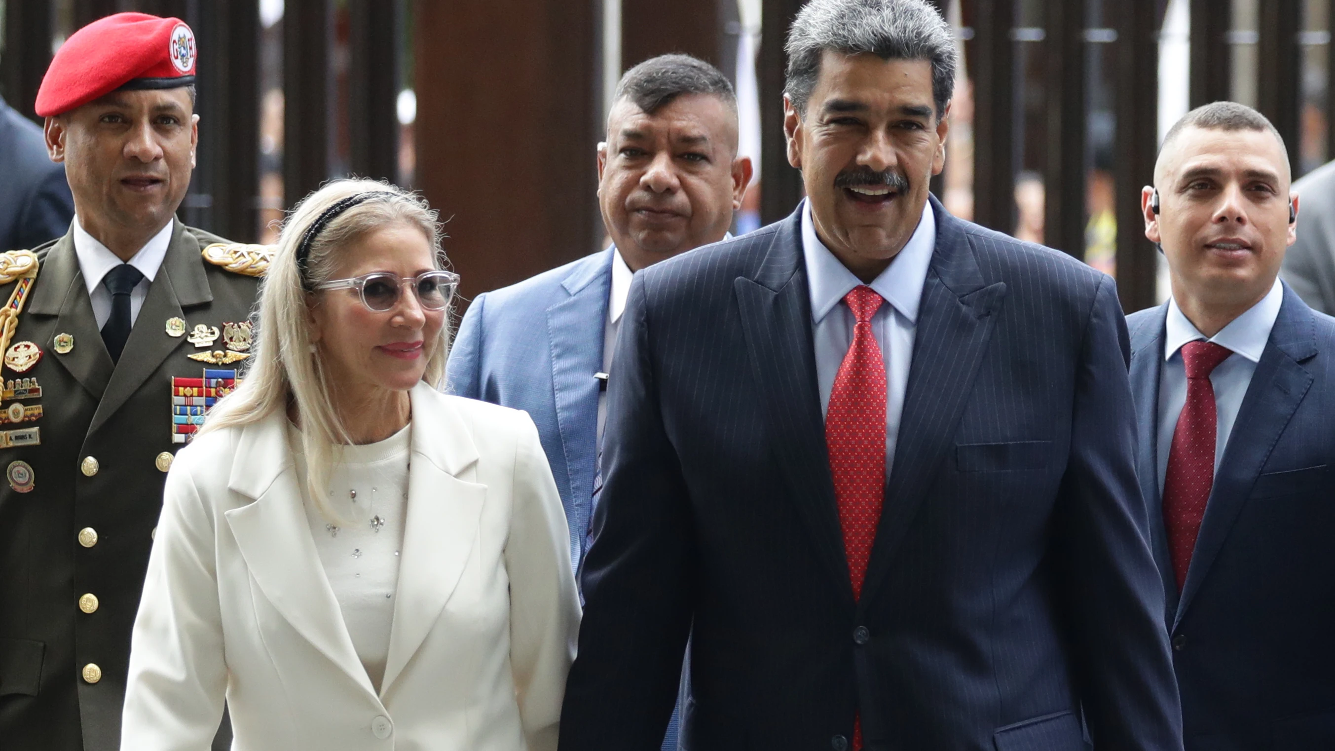 El presidente de Venezuela, Nicolás Maduro, llega al Tribunal Supremo de Justicia en Caracas (Venezuela)