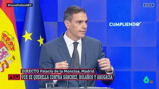 Sánchez se burla de las querellas de Vox Sánchez se burla de las querellas de Vox