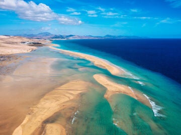 Playa de Sotavento, en Fuerteventura, Islas Canarias