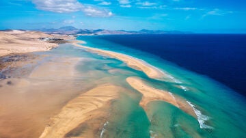 Playa de Sotavento, en Fuerteventura, Islas Canarias