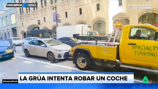 Cazan a una grúa intentando robar un coche con sus dueños dentro en un paso de cebra Cazan a una grúa intentando robar un coche con sus dueños dentro en un paso de cebra