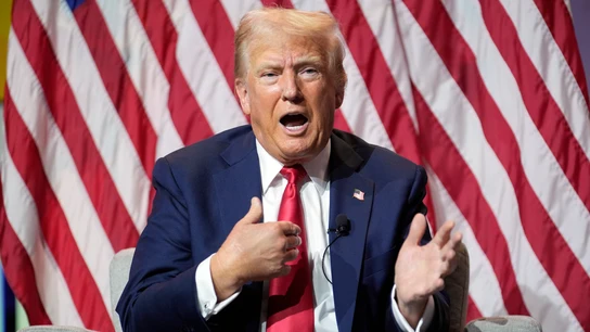 Donald Trump, candidato a la presidencia de EEUU, durante el encuentro con periodistas afroamericanos Donald Trump, candidato a la presidencia de EEUU, durante el encuentro con periodistas afroamericanos