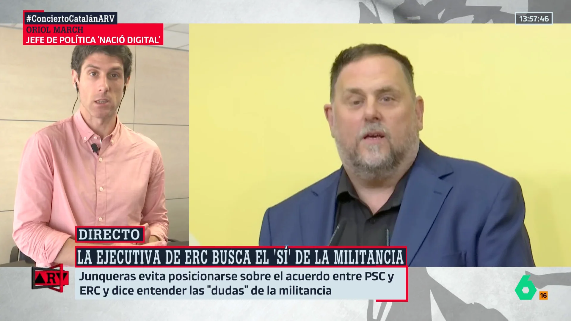 ARV- Oriol March analiza el silencio de Junqueras sobre el pacto entre ERC y PSC