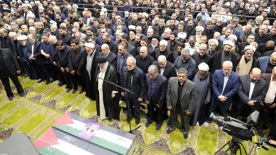 Multitudinario funeral del líder de Hamás Ismail Haniyeh y su guardaespaldas en Teherán, Irán, el 1 de agosto de 2024. Multitudinario funeral del líder de Hamás Ismail Haniyeh y su guardaespaldas en Teherán, Irán, el 1 de agosto de 2024.