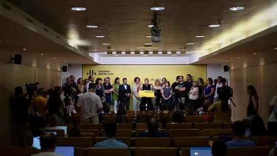La ejecutiva de ERC en rueda de prensa La ejecutiva de ERC en rueda de prensa