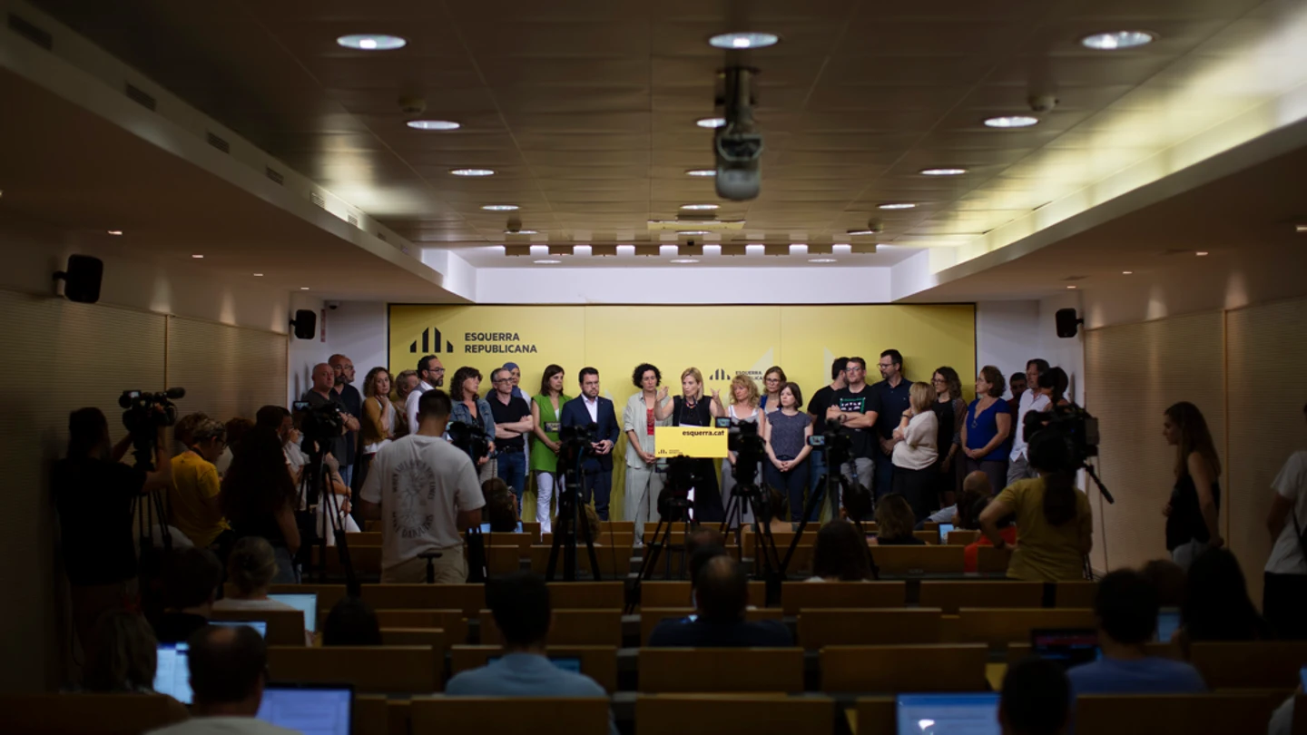 La ejecutiva de ERC en rueda de prensa La ejecutiva de ERC en rueda de prensa