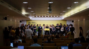 La ejecutiva de ERC en rueda de prensa 