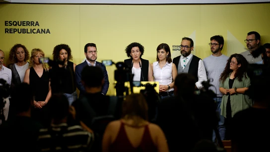 La dirección de ERC en rueda de prensa. La dirección de ERC en rueda de prensa.