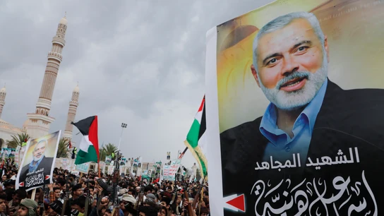 Manifestación contra el asesinato de Ismail Haniyeh en Yemen Manifestación contra el asesinato de Ismail Haniyeh en Yemen