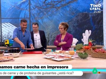 Cristina Pardo e Iñaki López distinguen entre la carne real y la impresa en 3D