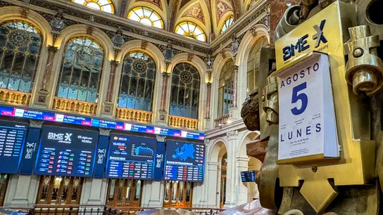Imagen de la Bolsa española el lunes, 5 de agosto. Imagen de la Bolsa española el lunes, 5 de agosto.